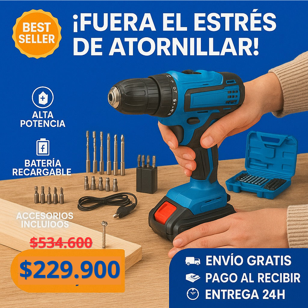 Taladro Percutor + Kit de Accesorios GRATIS (LIQUIDACIÓN POR CIERRE)