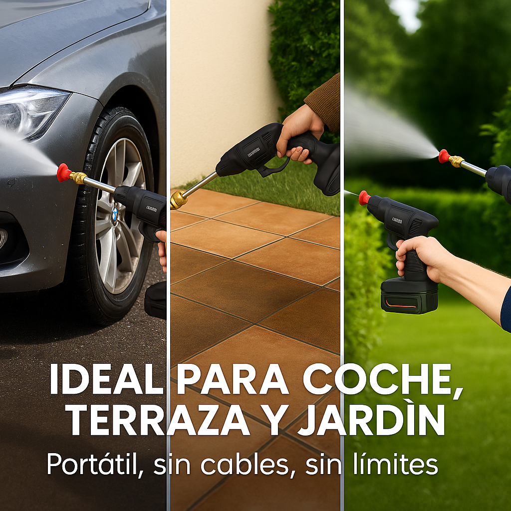 HydroForce™ – Pistola de Alta Presión Portátil Profesional + 2 Baterías GRATIS