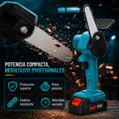 PowerCut 24V™ - Motosierra Eléctrica + Maletín + 2 Baterías GRATIS