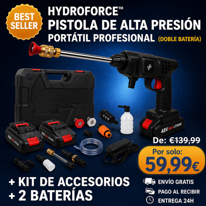Pistola de Alta Presión + Maletín de Accesorios + 2 Baterías GRATIS [ULTIMAS UNIDADES]