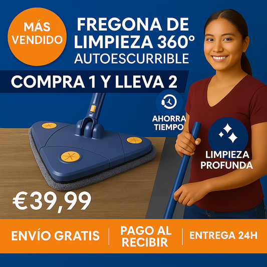 [COMPRA 1 Y LLEVA 2] SuperMop® - Fregona 360º autoescurrible + Envío Gratis + Paga al Recibir (ULTIMAS UNIDADES)